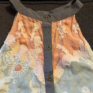 Sheer button down tank